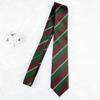 Corbata de mano con rayas rojas, cian, doradas y rojas, estilo informal vintage, combinable con todo, estilo universitario, estilo Jk