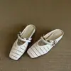 Pantuflas para Mujer que Aumentan la Altura Nuevo Estilo Primavera/Verano 2026 Mocasines Cerrados Trenzados Calados Tejidos Transpirables Sandalias para Exteriores