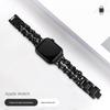 Adequado para Apple iWatch 11ª Geração 10/987 Nova Pulseira de Couro, Pulseira de Relógio de Metal com Corrente de Jeans de Duas Fileiras Estilo Chanel