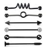 Set de 6 piezas de comercio electrónico para acero inoxidable industrial barra para oreja pendientes de mancuerna tachuelas pendientes dobles para oreja piercing en el puente de la oreja