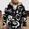 Chaqueta de Algodón Gruesa con Forro Polar, Estilo Étnico, Doble Bolsillo, Doble Capa Interior, Cremallera y Bolsillos de Parche, Patrón Transfronterizo 2025, para Abrigo
