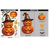 Calcomanías de Calabaza de Halloween Decoración de Arreglo para Fiesta Navideña Calcomanías Electrostáticas de Linterna de Calabaza de Caramelo Gato Negro Fantasma Calcomanías para Ventana