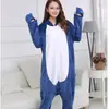 Pijama de una pieza de franela con diseño de dinosaurio Nezha Stitch león marino animal de dibujos animados para otoño e invierno al por mayor ropa de casa para hombres y mujeres