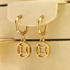 Nuevos Pendientes de Acero Inoxidable con Diseño de Nicho, Lindos Pendientes Cruzados Huecos con Lazo, Clavos para Orejas Versátiles de Lujo Ligero y Accesorios