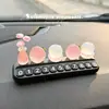 Placa de número de teléfono para coche, todo va bien, placa de número de aparcamiento temporal, decoración creativa para coche con diseño de lichi luminoso