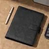 Cuaderno de Hojas Sueltas A5 Personalizado de Alta Calidad con Hebilla, Cubierta Gruesa de Cuero, Registro de Reuniones de Negocios con Tarjetero