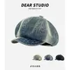 Gorra de mezclilla lavada estilo japonés vintage para mujer, boina artística retro de gran circunferencia para la cabeza, adelgazante, moderna