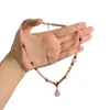 Nuevo Collar Colgante de Gota de Agua con Perlas Rosas Estilo Chino Otoño e Invierno Moda Retro Exquisito Versátil Cadena de Clavícula de Alta Gama para Mujeres