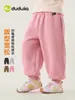 Pantalones Esponjosos Familia Dudu Pantalones Forrados de Felpa para Niños Pantalones de Invierno para Niños Pantalones Largos Gruesos y Cálidos para Niñas Moda Infantil