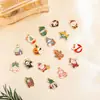 Aço Inoxidável Transfronteiriço Gotejamento de Óleo DIY Enfeites de Natal Boneco de Neve Homem de Gengibre Brincos Pendentes Colar Acessórios de Joias Venda por Atacado