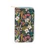 Cartera de flores y plantas verdes europea y americana transfronteriza cartera con cremallera de impresión digital PU 0082 cartera femenina Foto D dengxing