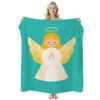 Manta de Franela de Ángel Navideño Simple Transfronteriza, Manta Cubierta para Aire Acondicionado Estampada, Manta Temática Navideña, Personalizable