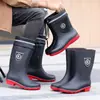 Botas de lluvia impermeables de forro polar fijo, tallas 39-48, tallas extragrandes, unisex, cálidas, impermeables, con forro de forro polar extraíble y suelas antideslizantes