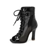 Sandalias Boca de Pez para Mujer Verano Tacón de Aguja Caladas Botines Cortos Hebilla de Cinturón Tacones Altos para Baile de Jazz Sandalias Talla Grande