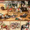 Transfronterizo Nuevo 20 pzs Navidad Vintage Mezclilla Caballo Temática Western Decoraciones Fiesta Colgante de Madera