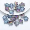 Pingente de tartaruga com furo central 14x18MM pingente de cristal cor galvanizada acessórios de joias decorativas artesanais com miçangas DIY
