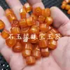 Cuentas Hexagonales de Ágata Naranja, Cuentas Sueltas de Jade, Cuentas de Estilo Antiguo con Agujero Grande, Cuentas para Accesorios de Joyería DIY