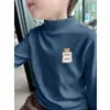 Camiseta Base Versátil para Niños, Manga Larga Casual para Niños, Nueva Colección Otoño Invierno 2026, Ropa Interior Cálida, Forro Polar Térmico, Cuello Semi Alto