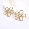 Agulha de Prata S925 Joias Pequenas Transfronteiriças Europeias e Americanas Brincos de Tarraxa Girassol Coloridos Ins Cravejados com Diamantes Elegantes Versáteis Coreia do Sul Feminino Orelha