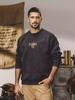 Sudadera Americana de Primavera y Otoño para Hombre 2025 Nueva Camiseta a la Moda Manga Larga Cuello Redondo Estampada Retro Ropa para Hombre