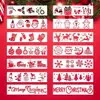 Decoración Europea y Americana para Fiestas Navideñas Plantillas Huecas para Pintar para Patrones DIY Pintados a Mano por Niños, Plantillas para Calcar, Pulverizar y Frotar