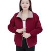 Casaco de veludo cotelê com forro de lã espessado mãe elegante top meia-idade moda colo curto pequeno novo casual