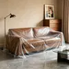 Funda de cama desechable a prueba de polvo, extragrande y engrosada, para protección de sofás y muebles, con cordón elástico, funda de cama transparente, cubierta antipolvo