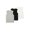 Três Peças Verão Básico Preto Branco Cinza Camiseta Regata Masculina Sem Manga Xt1206