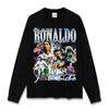 Sudadera con capucha y cuello redondo de algodón grueso con estampado vintage C Luo de fútbol transfronterizo estadounidense
