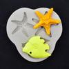 Concha Estrella de Mar Pez de Mar Pez de Mar Marino Molde de Silicona Pliegue Pastel Molde de Chocolate Molde para Hornear