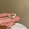 Anel de Zircônia com Borda de Renda, Estilo Coreano, Suave e Limpo, Anel Oco de Nicho de Alto Padrão, Fashionável, Luxo Leve e Suave