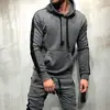 Nuevo Suéter Deportivo Casual Liso de Color Sólido con Capucha para Hombre