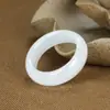 Anéis de Jade Natural Genuíno de Xinjiang Seda Dourada, Anéis de Jade Branco, Anéis para Meninas Jovens, Suprimento para Transmissão ao Vivo