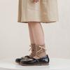 Calcetines de niña de primavera y otoño con lazo, calcetines apilables, calcetines cortos coreanos para niñas, calcetines medianos con hongos lindos para niñas.
