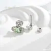 Novos Piercings de Orelha Hensen Fresh Inlaid Estrela Verde Menta Zircônia Cool High-End Feminino Micro-Inlaid Zircônia