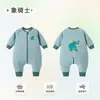 Pijama Infantil Cálido con Diseño de Caramelo y Oso Forrado de Felpa para Niños y Niñas Saco de Dormir Antipatadas para Bebé Categoría A Otoño e Invierno con Piernas Separadas