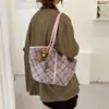 Bolso Grande de Cuadros Estilo Coreano para Mujer 2026 Nuevo Casual Versátil Bolso de Hombro Individual Bolso para Estudiante Clase Viaje