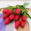 Flor Artificial Tulipán Mini PU Individual al Por Mayor Tacto Realista Boda Decoración Hogar Flor Artificial Transfronteriza
