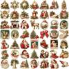 50 pegatinas retro de grafiti navideño, decoración para fiestas, guitarra, cuaderno, maleta, bricolaje, impermeables, venta al por mayor transfronteriza