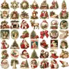 50 Pegatinas Decorativas de Dibujos Animados Navideños Retro para Decoración DIY de Funda de Teléfono Móvil, Patineta, Guitarra, Casco. Pegatinas Impermeables Disponibles para Venta al por Mayor