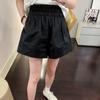 P ~ 4XL Shorts femininos lavados de cintura alta e pernas largas, novos, estilo coreano, soltos, cor sólida, calças casuais com cintura alta, todos combinando