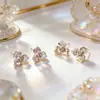 Brincos de Flor de Orquídea Borboleta Novo Estilo para Mulheres, Pino de Prata S925, Delicados e Elegantes, Brincos Modernos e Versáteis, Acessórios de Orelha Levemente Luxuosos e Simples