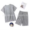 Conjunto Masculino de Shorts e Camiseta de Manga Curta Personalizado de Fábrica Roupa de Casa de Verão Conjunto de Duas Peças Tecido Modal Respirável