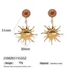 Pendientes Solares Celestiales Taina de Acero Inoxidable Europeo y Americano Pendientes Colgantes de Lujo Ligero de Gama Alta para Mujer No se Desvanecen Estilo Caliente Transfronterizo
