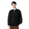 Sudadera de Cuadros Cóncavos y Convexos de Color Puro para Hombre Otoño e Invierno Nueva Marca Coreana de Tendencia 2025 Sudadera de Manga Larga Holgada con Cuello Redondo Fabricante