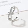 Verano Versátil Anillo Lazo Nudo de Cuerda para Mujer Ins Moda Trendy Apilable Anillo para Dedo Índice Anillo Abierto de Zirconia