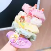 Anillo para el pelo con diseño de flor de cerezo romántica de verano, diseño de intestino grueso, bonito cerdo sandía, cuerda para el pelo fresca, estilo coreano, accesorios para el pelo de chica dulce.