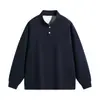 Sudadera de algodón para hombre con cuello henley de dos botones y cuello acanalado, chaqueta para hombre, manga larga para hombre, marca de moda Otoño/Invierno 2026