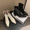 Botas Elásticas Super Elásticas para Mujer, Botas Individuales Adelgazantes, Otoño Invierno Nuevo, Punta Cuadrada Pequeña, Cierre Trasero, Tacón Medio, Estilo Coreano, Botines Elásticos para Mujer 42