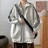Sudadera jacket de punto con cuello alto a rayas, estilo juvenil para hombre, nueva colección otoño/invierno 2026, corte holgado, casual, prenda exterior retro americana